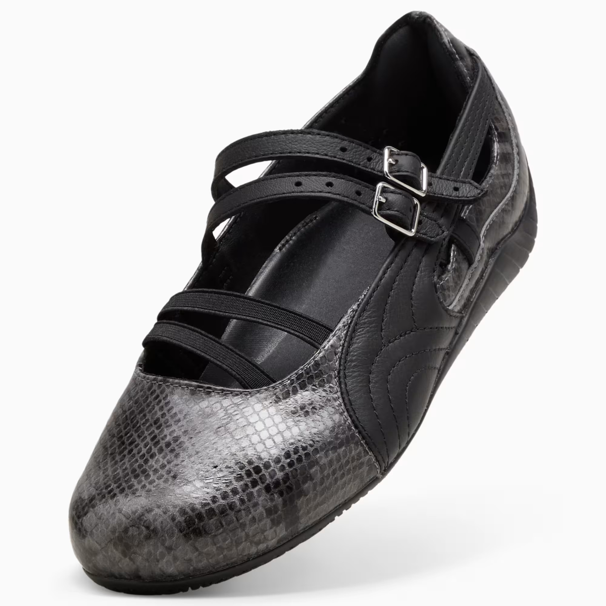 Supercat Ballet Snake Print Sneakers Women Cool Dark Gray Black
