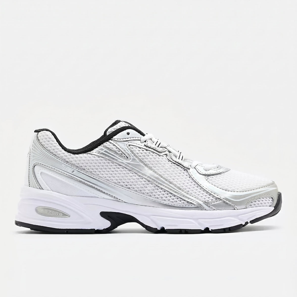 740  White with Metallic Silver and Black